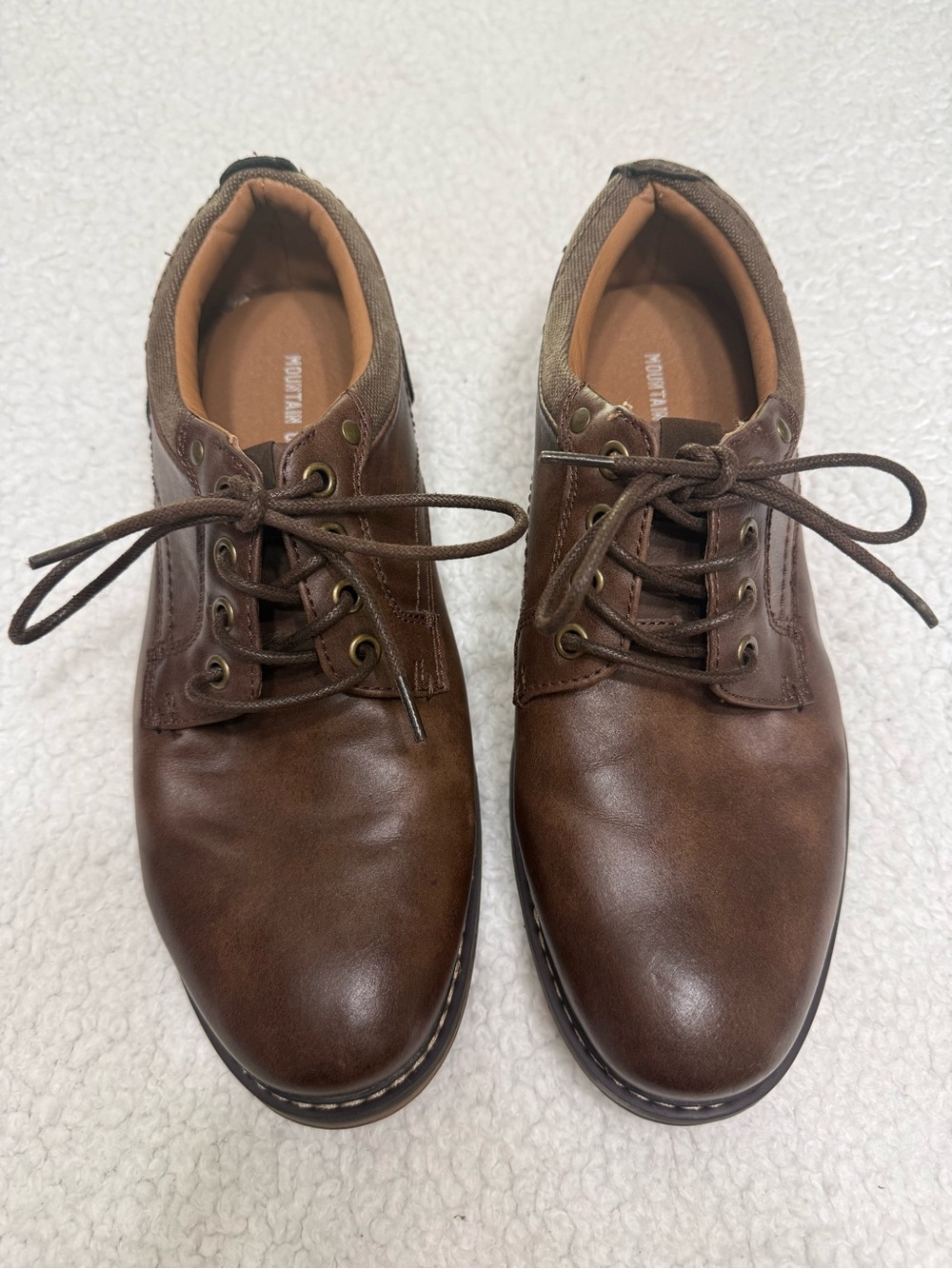 Men's Mountain Creek Brown Leather Lace-Up Casual Shoes size 8W